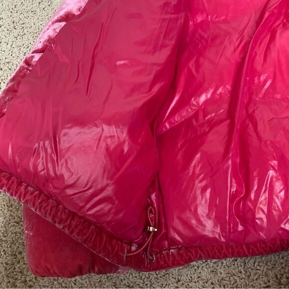 Moncler Caille Giubbotto Goose Down Jacket Pink Quilted Velvet Size 0 EUC - Picture 11 of 12